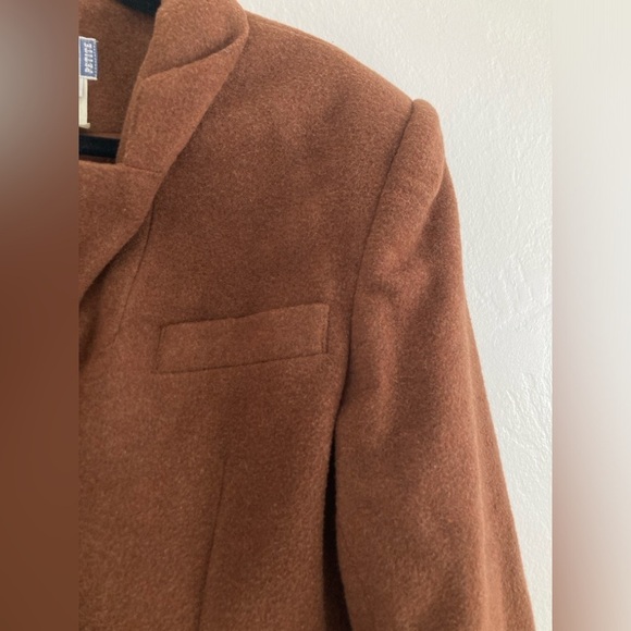 Vintage Brown Wool Blend Blazer Shoulder Pads Women's Size 10 PETITE Diversity - Picture 6 of 14